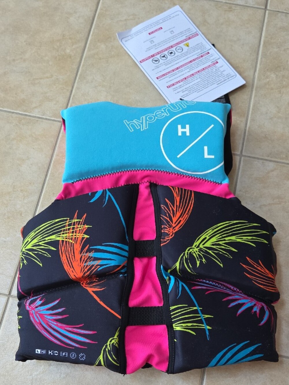 Hyperlite Kids' Pink & Blue Life Jacket - Youth Swim Vest - Picture 7 of 9